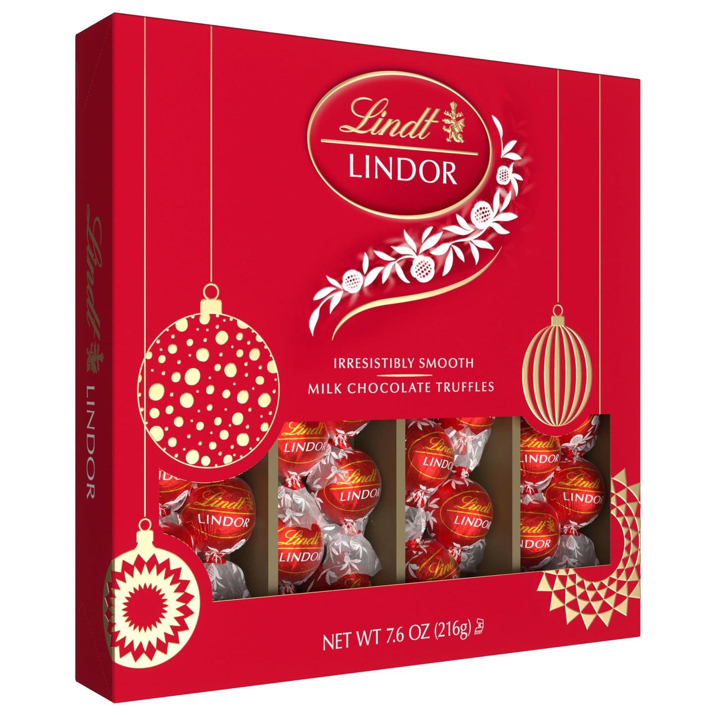 Lindt LINDOR Milk Chocolate Candy Truffles Bulk Box, Smooth Center, 25.4 oz, 60 Count, Chocolate Candy Bulk