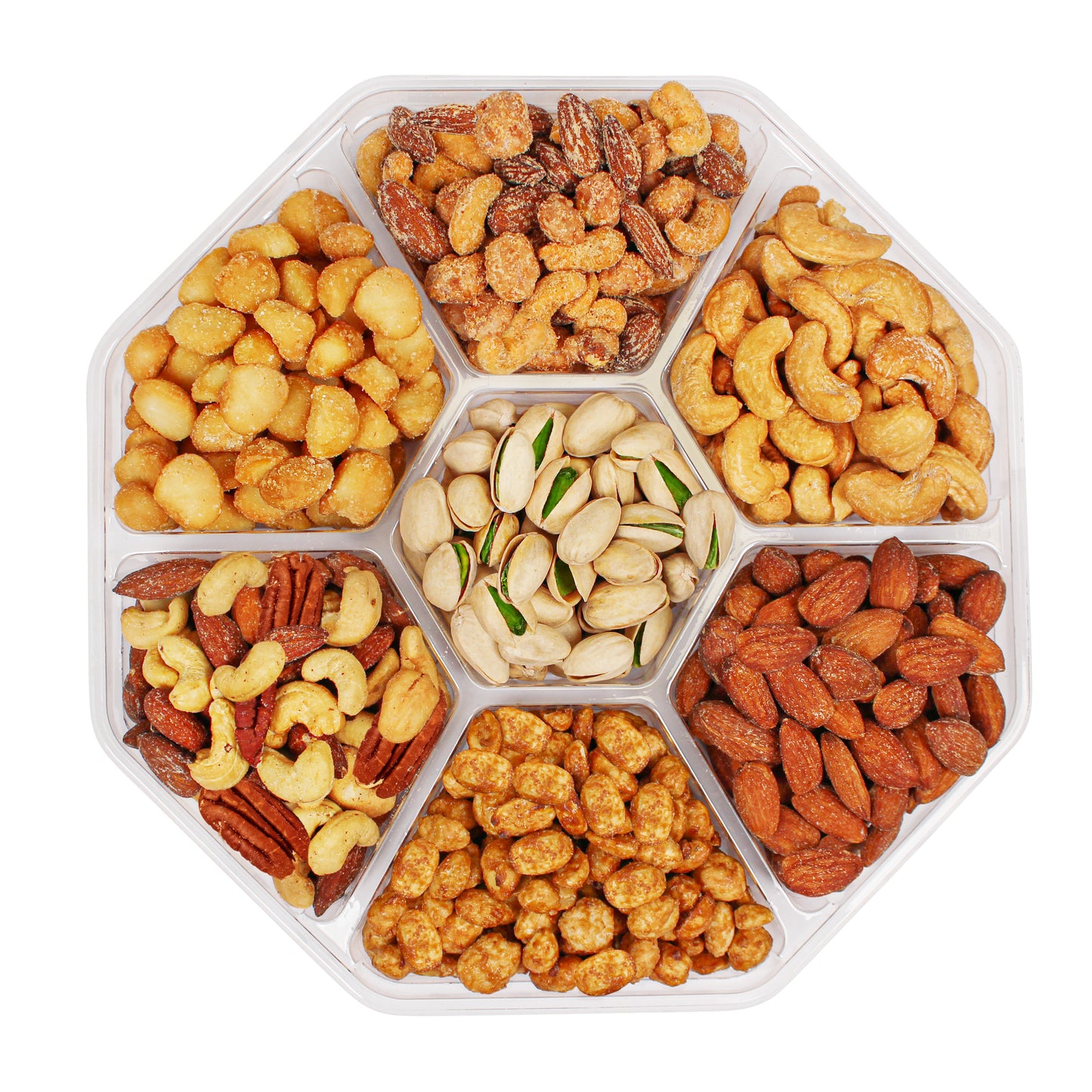Gourmet Nuts Gift Tray, 7-Variety Sweet & Roasted Nut Assortment, 1 lb