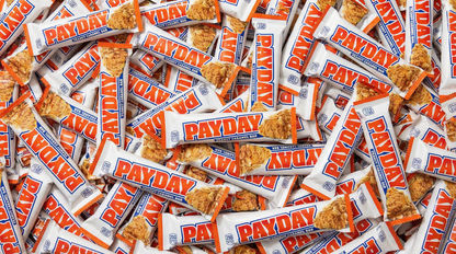 PayDay Candy Bars, 2 lb Bulk Pack, Individually Wrapped Peanut Caramel Snack Bars for Sharing, Parties, Office & Classroom Treats