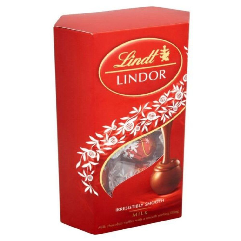 Lindt LINDOR Milk Chocolate Candy Truffles Bulk Box, Smooth Center, 25.4 oz, 60 Count, Chocolate Candy Bulk