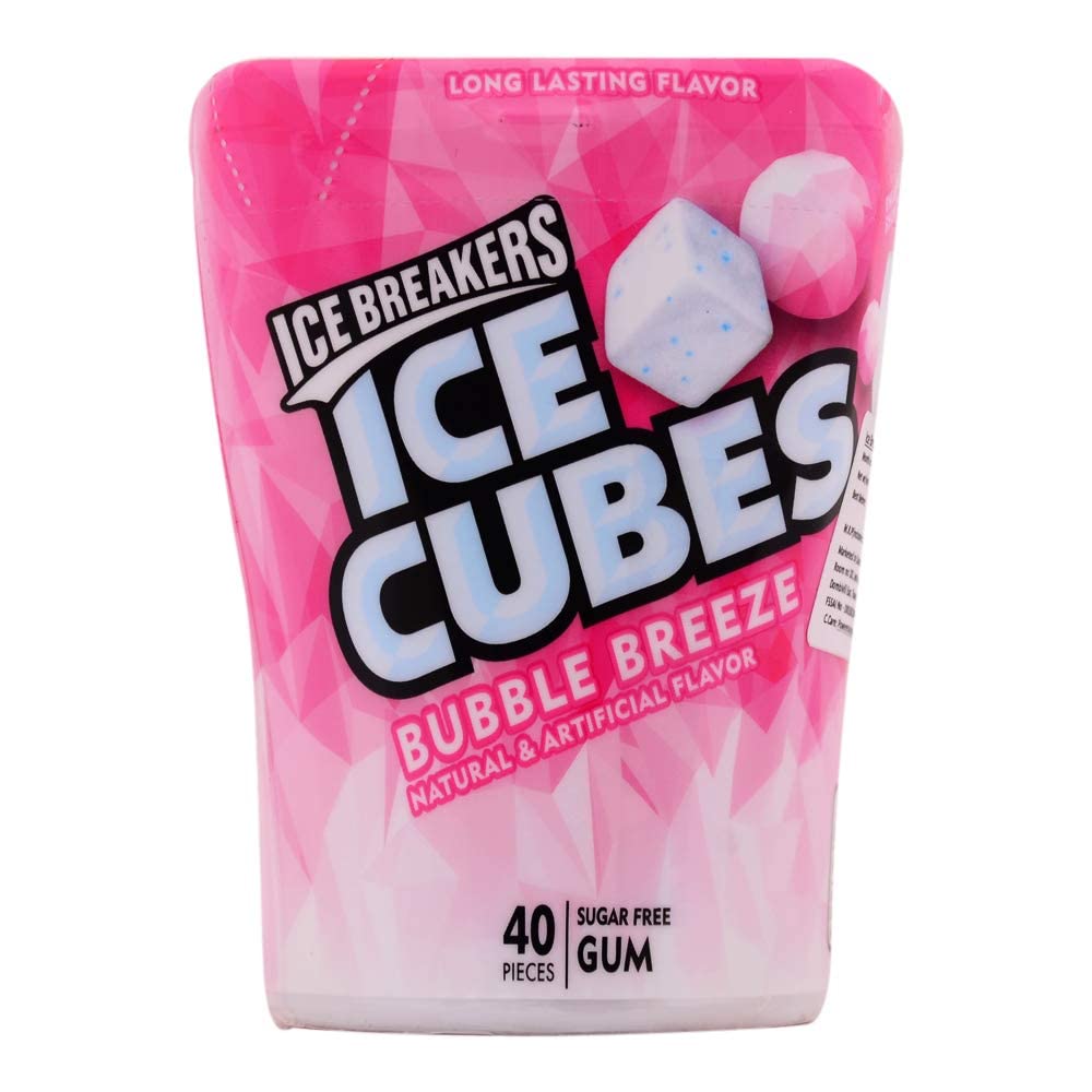 Hersheys Ice Breakers Cubes Sugar-Free Gum, Bubble Breeze, 4 Count (Pack of 4)
