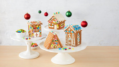 Gingerbread Mini Village Kit – Set Of 4 Pre-Baked Mini Houses – Easy No-Bake Christmas Decorating Kit With Icing And Candies – Kid-Friendly DIY Activity For Families, Classrooms, And Parties