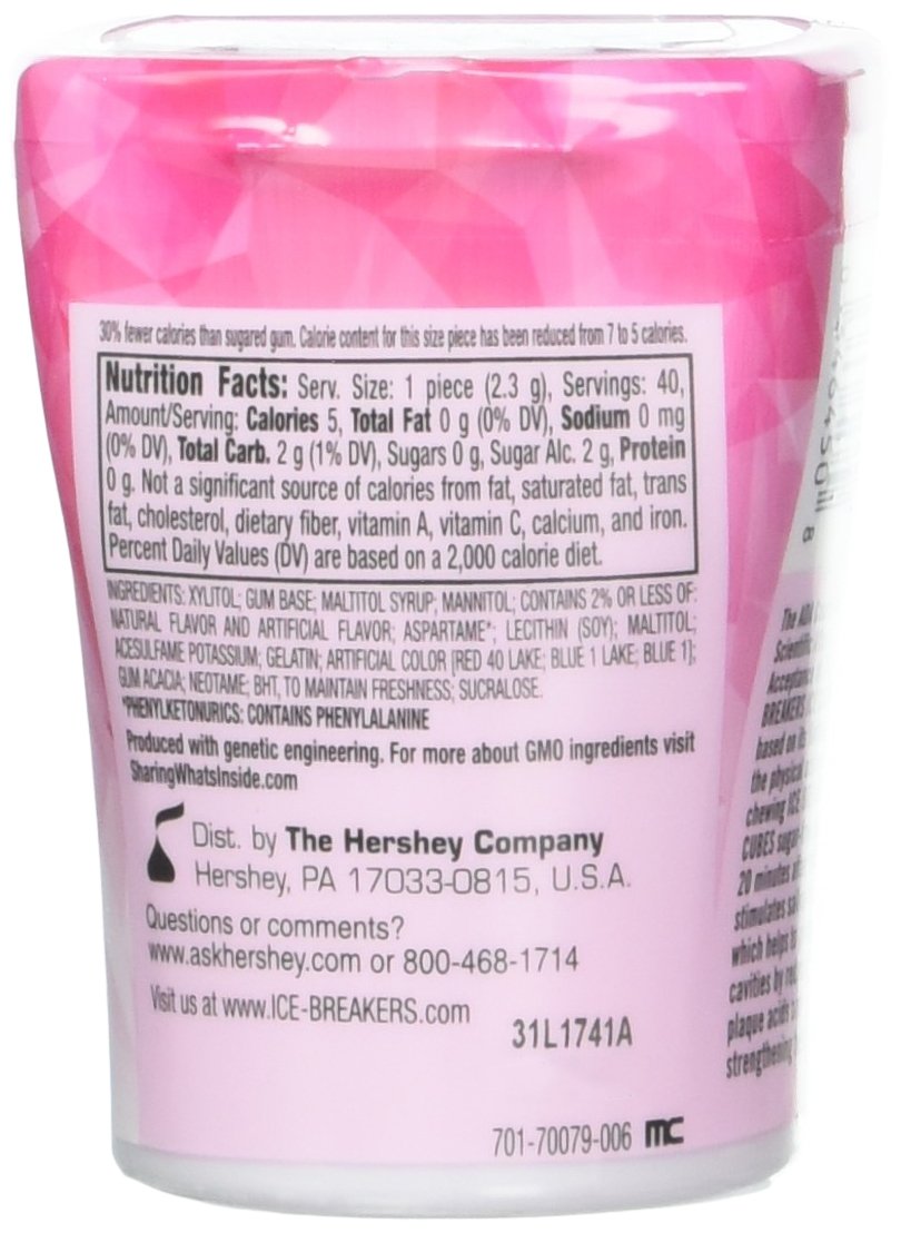 Hersheys Ice Breakers Cubes Sugar-Free Gum, Bubble Breeze, 4 Count (Pack of 4)