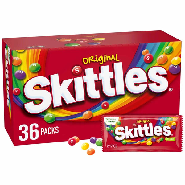 SKITTLES Original Chewy Candy, Full Size - 2.17 oz, 36 Ct Bulk Candy Pack