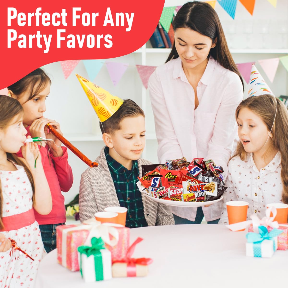 Assorted Chocolate Candy Mix - Individually Wrapped Chocolates - 2lb Bulk Variety Pack for Snacking, Sharing, and Gifting - Ideal for Home, Office, and Events