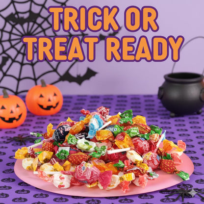 Halloween Assorted Candy Variety Pack – 4 LB Trick or Treat Ready Mix - Bulk Bag of Individually Wrapped, Naturally Flavored Sweets – Perfect for Piñatas, Kids’ Parties & Birthday Games