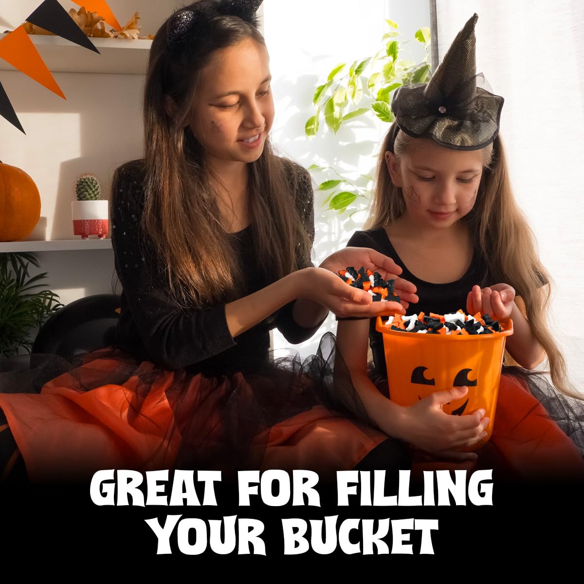 Bulk Halloween Candy – 2lb Spooky Bats & Bones Hard Candy – Black & Orange Party Treats for Trick-Or-Treat, Candy Buffets & Spooky Celebrations