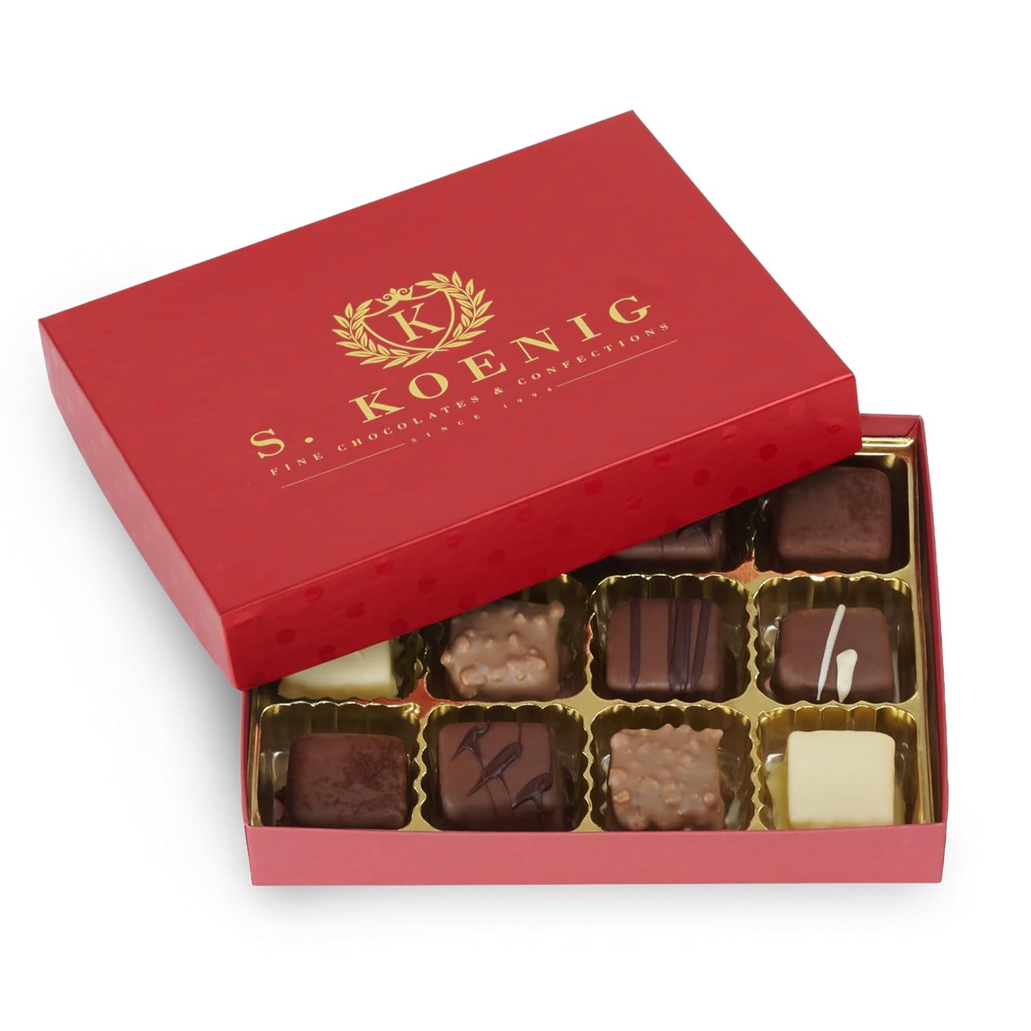 Luxury Milk Chocolate Truffles Gift Box – 12 Piece Assorted Belgian-Style Holiday Chocolates – Gourmet Candy for Christmas Gifts, Stocking Stuffers, Birthdays, Anniversaries & Dessert Platters