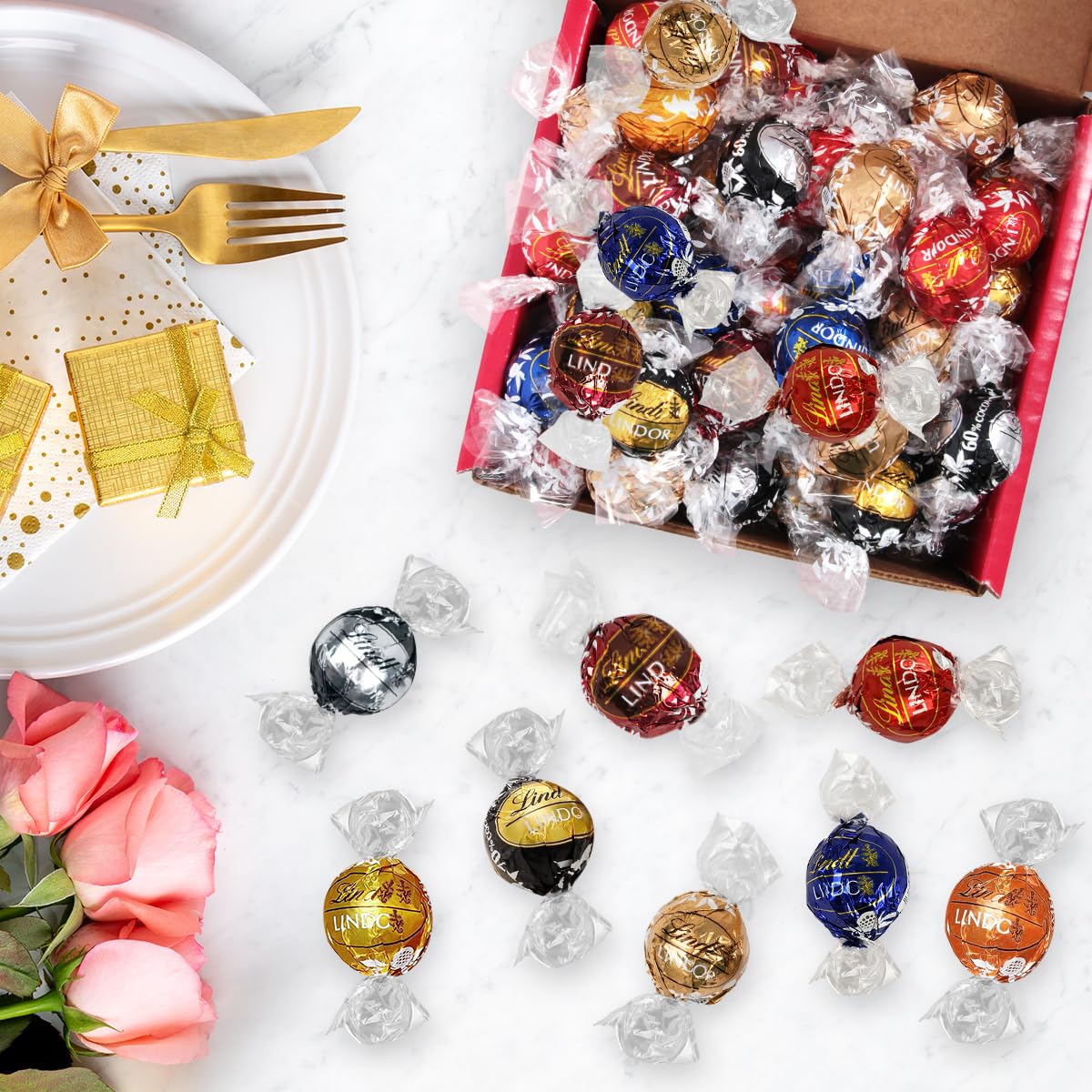 Premium Chocolate Truffles in Elegant Gift Box, 50-Piece Assorted Chocolate Delights - Ideal for Gifting & Sharing with Loved Ones.