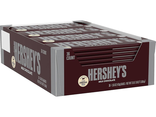 HERSHEY'S Chocolate Candy Bar, 1.55 Ounce (Pack of 36)