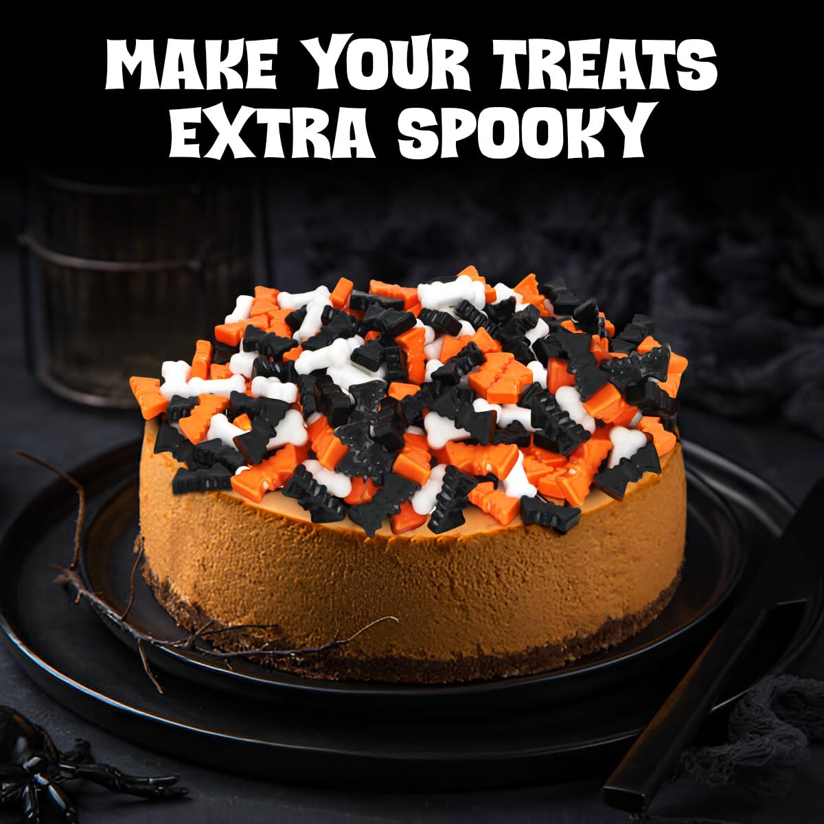 Bulk Halloween Candy – 2lb Spooky Bats & Bones Hard Candy – Black & Orange Party Treats for Trick-Or-Treat, Candy Buffets & Spooky Celebrations