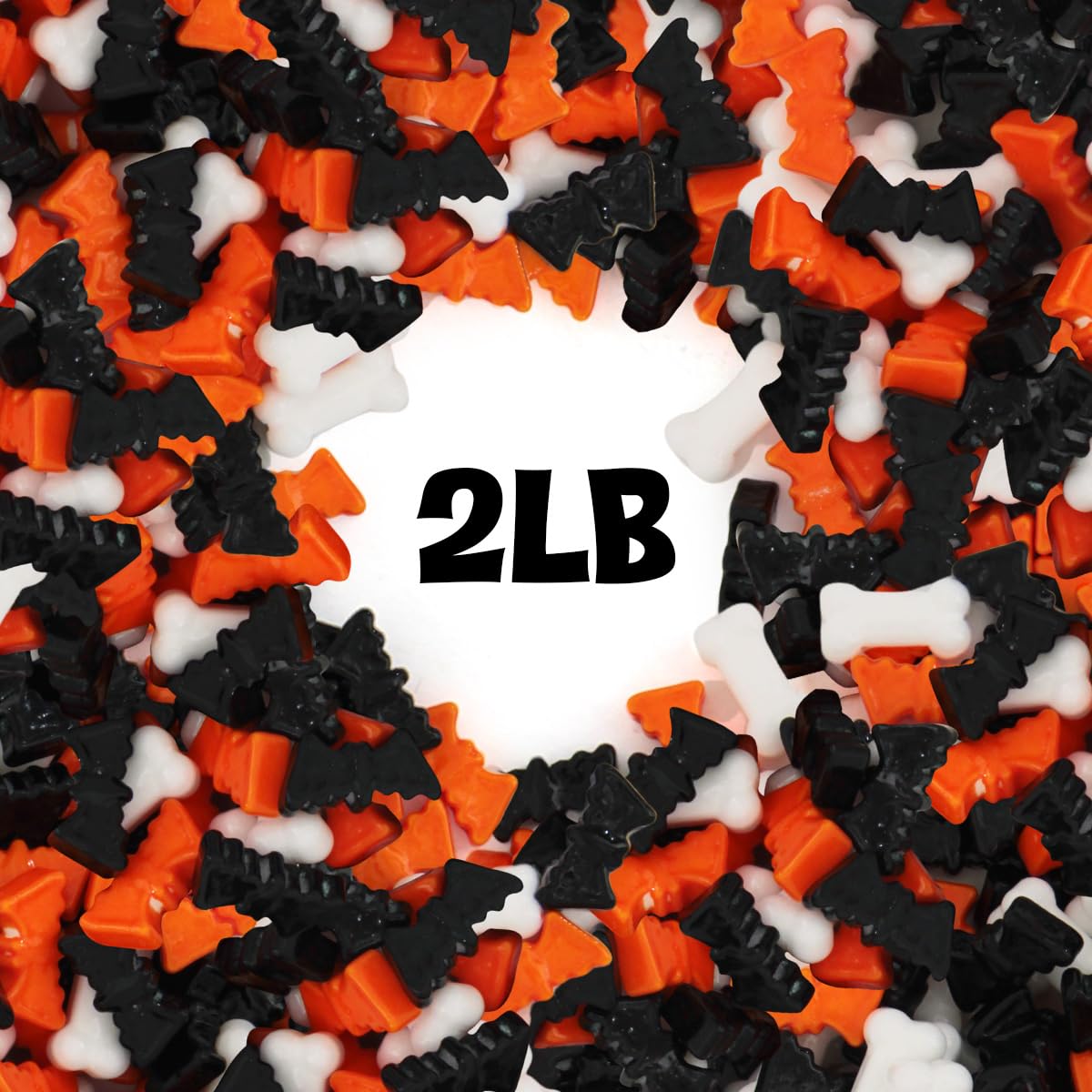 Bulk Halloween Candy – 2lb Spooky Bats & Bones Hard Candy – Black & Orange Party Treats for Trick-Or-Treat, Candy Buffets & Spooky Celebrations