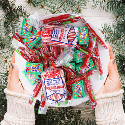 Kandy Korner Candy Sweet Variety Pack Classic Winter Flavors - 5lb Bulk Hard Candy Bobs Olde Timey Peppermint Pure Sugar Sticks Candy and Jaw Busters for family and friends