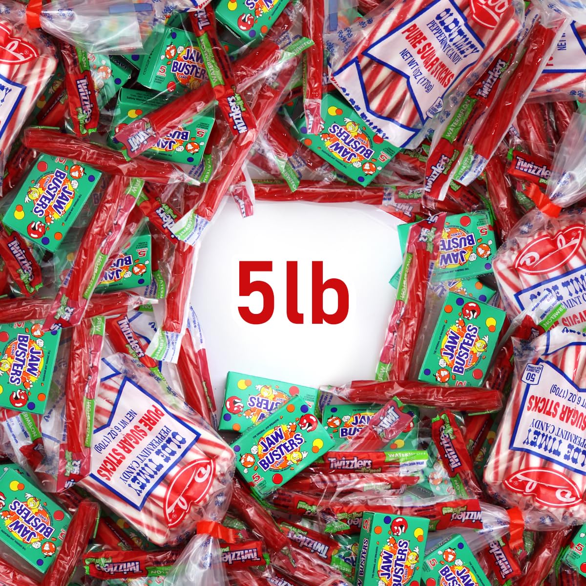 Kandy Korner Candy Sweet Variety Pack Classic Winter Flavors - 5lb Bulk Hard Candy Bobs Olde Timey Peppermint Pure Sugar Sticks Candy and Jaw Busters for family and friends
