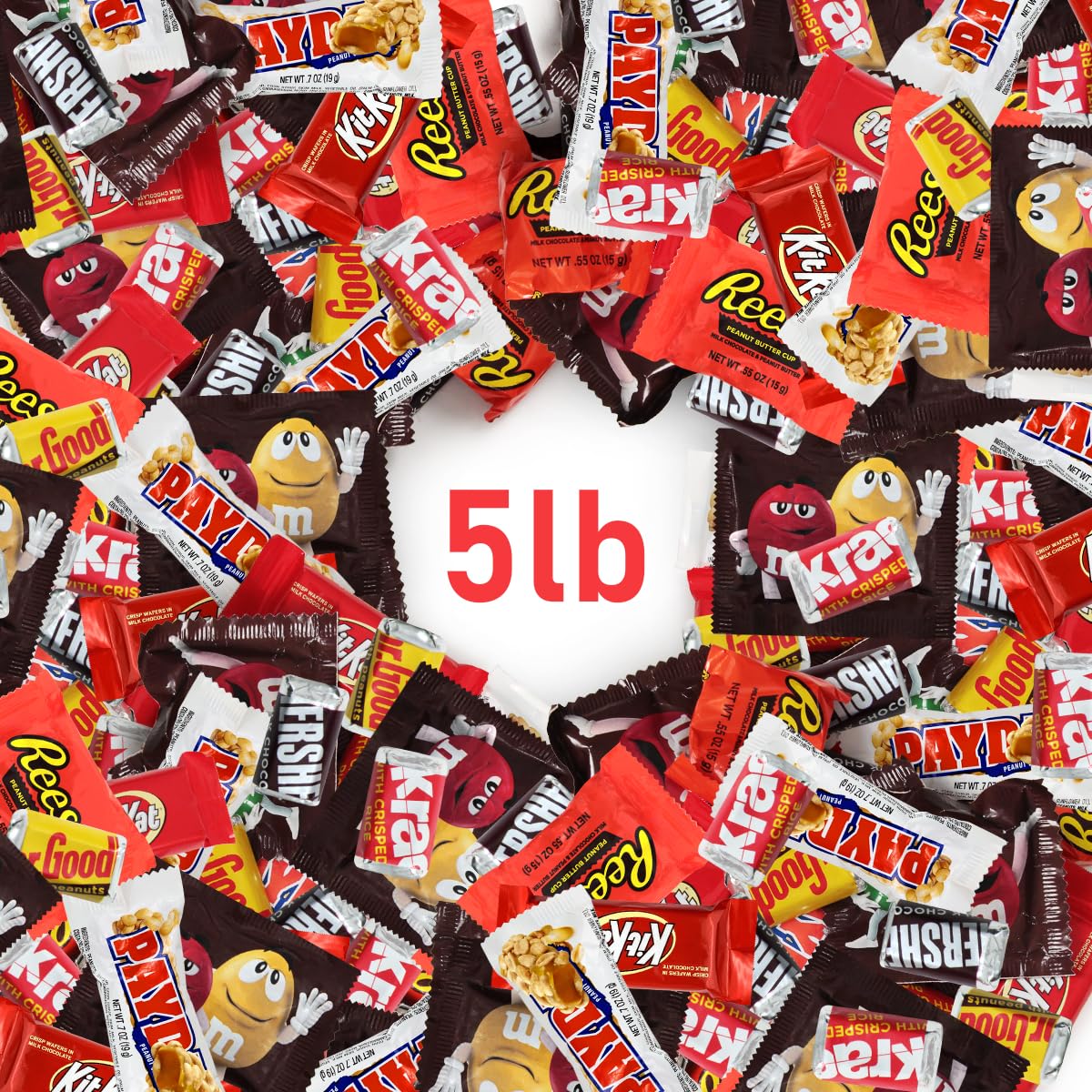 Assorted Chocolate Candy Mix - Individually Wrapped Milk, Dark, and White Chocolates - 5lb Bulk Variety Pack for Snacking, Sharing, and Gifting - Ideal for Home, Office, and Events