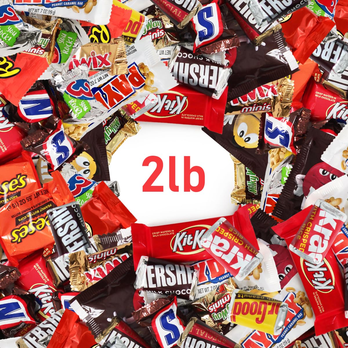 Assorted Chocolate Candy Mix - Individually Wrapped Chocolates - 2lb Bulk Variety Pack for Snacking, Sharing, and Gifting - Ideal for Home, Office, and Events