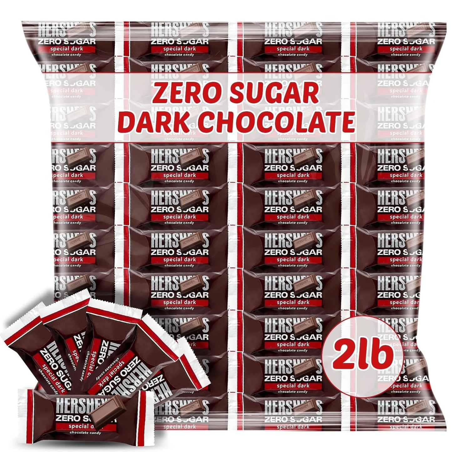 Sugar Free Special Dark Chocolate Miniature Bars – 2LB Bulk No Sugar Added Chocolate Treats – Individually Wrapped for Sharing, Gifting & Snacking
