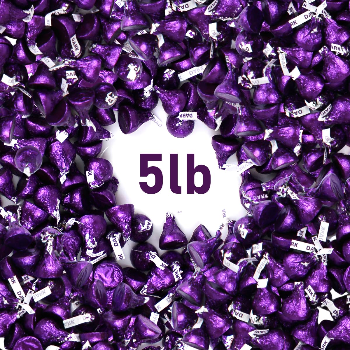 Kisses Special Dark Chocolate – Approx. 500 Pieces - Mildly Sweet Bulk Candy, Great for Christmas Parties, Stocking Stuffers & Office Treats, 5 lb Bag