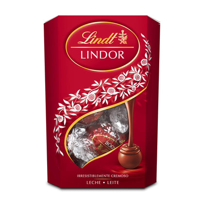 Lindt LINDOR Milk Chocolate Candy Truffles Bulk Box, Smooth Center, 25.4 oz, 60 Count, Chocolate Candy Bulk