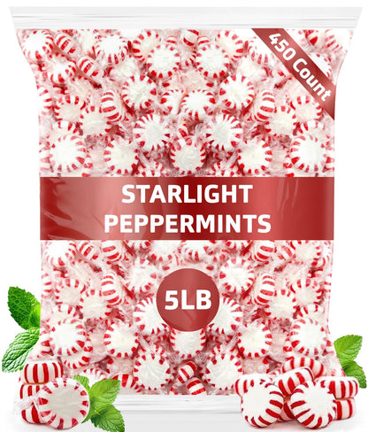 Bulk Starlight Peppermints Hard Candy – Approx. 180 Pieces, 2 lb Bag – Individually Wrapped Peppermint Discs for Parties, Candy Bowls & Holiday Treats
