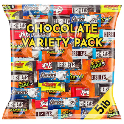 Share-Ready Chocolate Candy Variety Pack, 2 Pounds, Approximately 90 Pieces, Individually Wrapped Mini Candy Bars, Bulk Assorted Mix for Office Candy Jars, Party Favors, Classroom Rewards