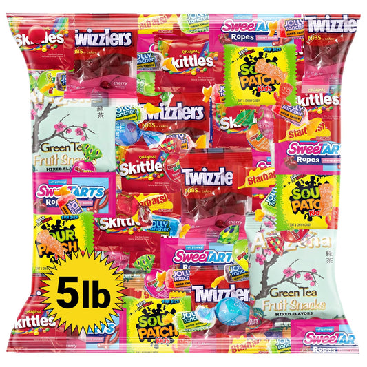 Ultimate Candy Variety Pack – 5 LB of Assorted Fruit-Flavored Candies, Chews & Gummies – Individually Wrapped – Perfect for Parties, Birthdays, Office Treats, Piñatas & Everyday Snacking