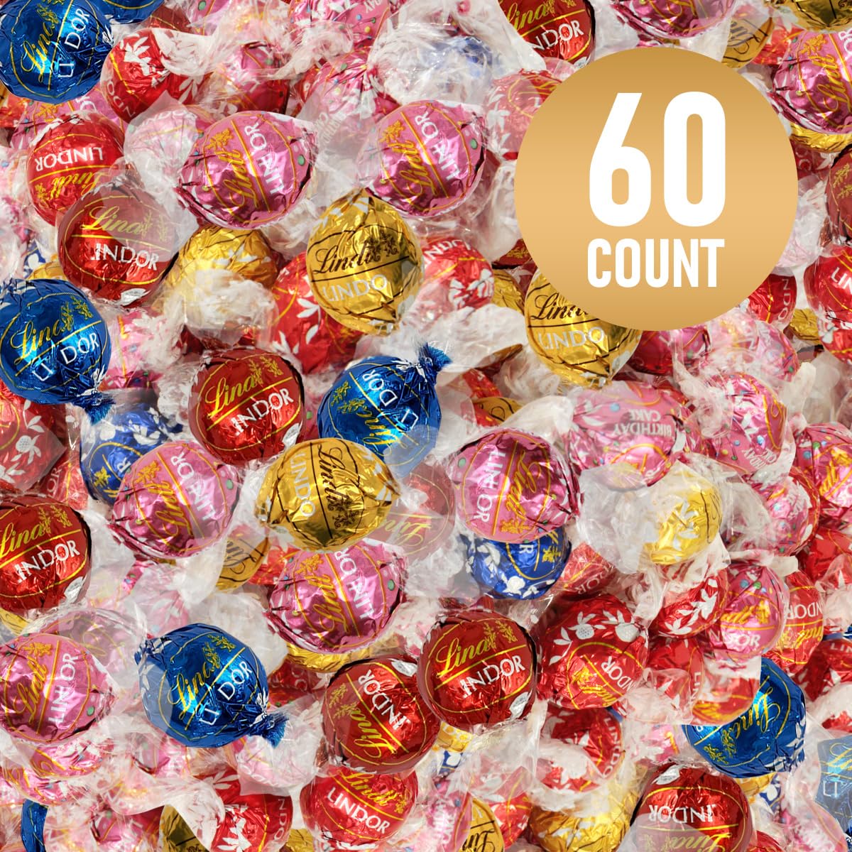 Premium Chocolate Truffles Bulk Pack – Assorted Cholicolate Candy with Milk, Dark, White and Birthday Cake Flavors – Gourmet Sweets for Gifts, Celebrations and Everyday Indulgence – Approx. 60 Pieces