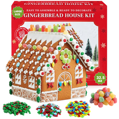 Gingerbread Mini Village Kit – Set Of 4 Pre-Baked Mini Houses – Easy No-Bake Christmas Decorating Kit With Icing And Candies – Kid-Friendly DIY Activity For Families, Classrooms, And Parties