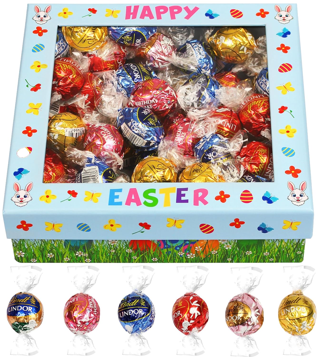 Easter Chocolate Truffles Gift Box, 50 Gourmet Individually