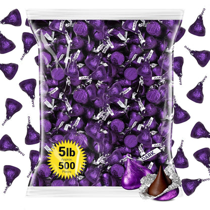 Kisses Special Dark Chocolate – Approx. 500 Pieces - Mildly Sweet Bulk Candy, Great for Christmas Parties, Stocking Stuffers & Office Treats, 5 lb Bag