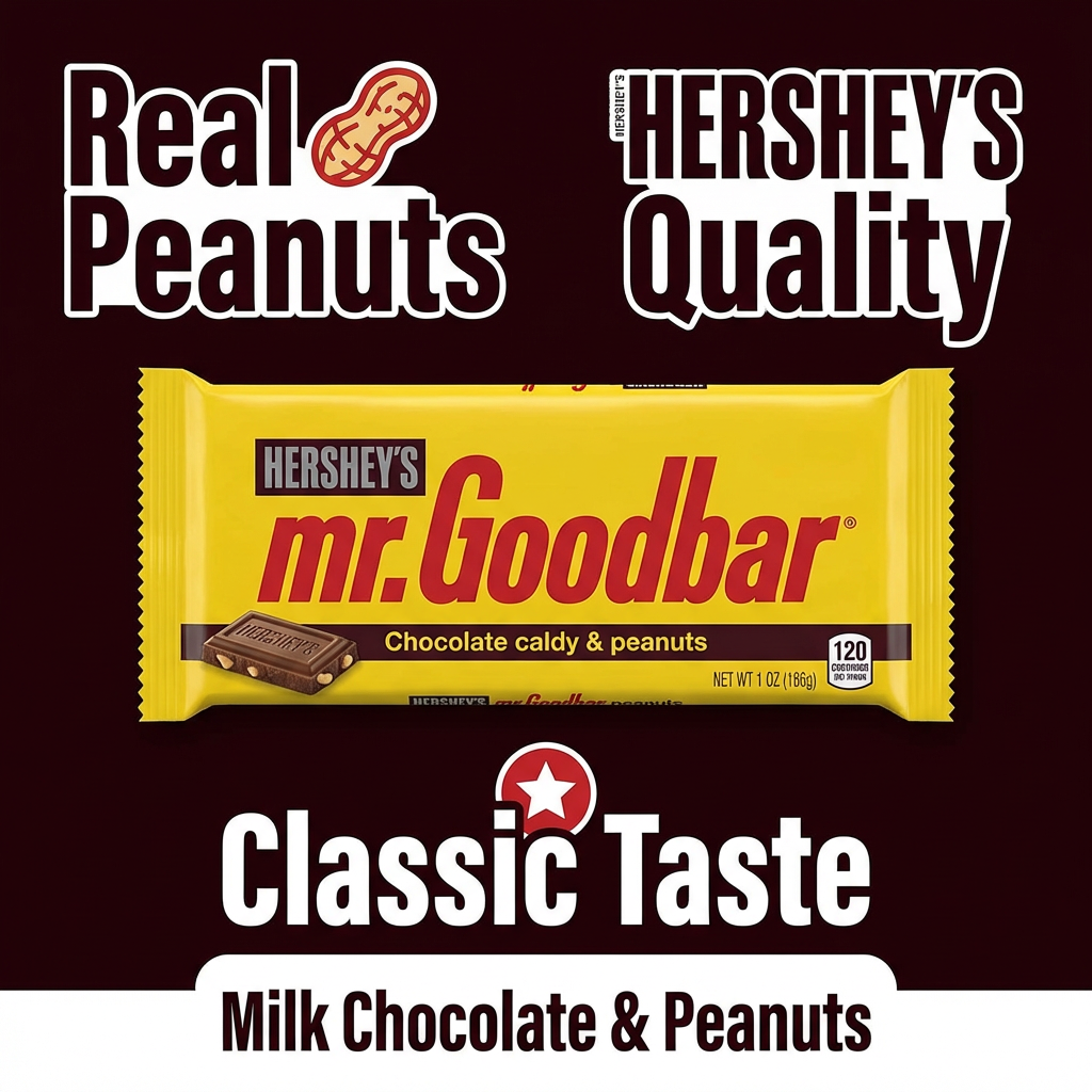 Mr. Goodbar Candy Bars, 2 lb Bulk Pack, Individually Wrapped Peanut Chocolate Bars for Sharing, Parties, Office & Classroom Treats