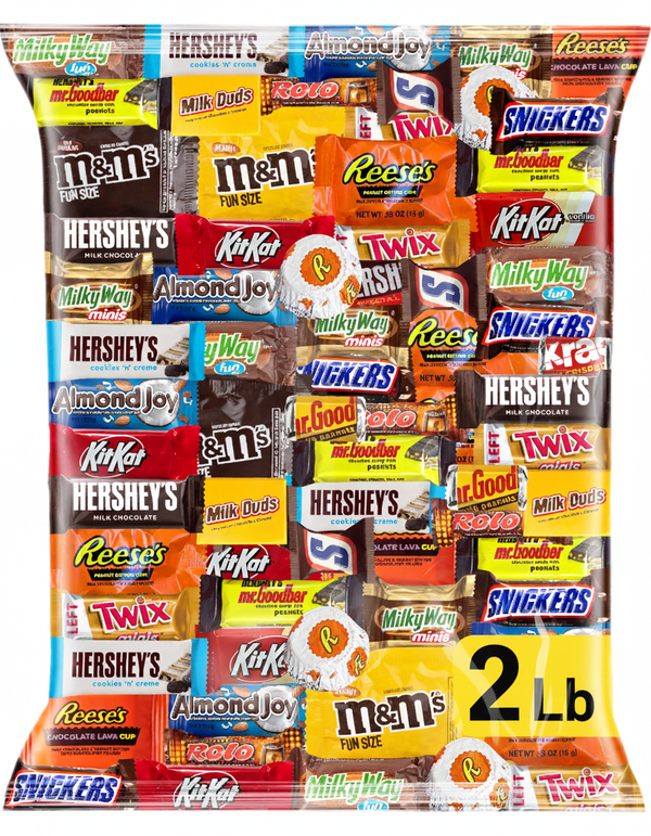 Chocolate Variety Pack, Assorted Individually Wrapped Candy- 2 Pound