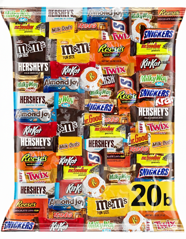 Chocolate Variety Pack, Assorted Individually Wrapped Candy-20 pound