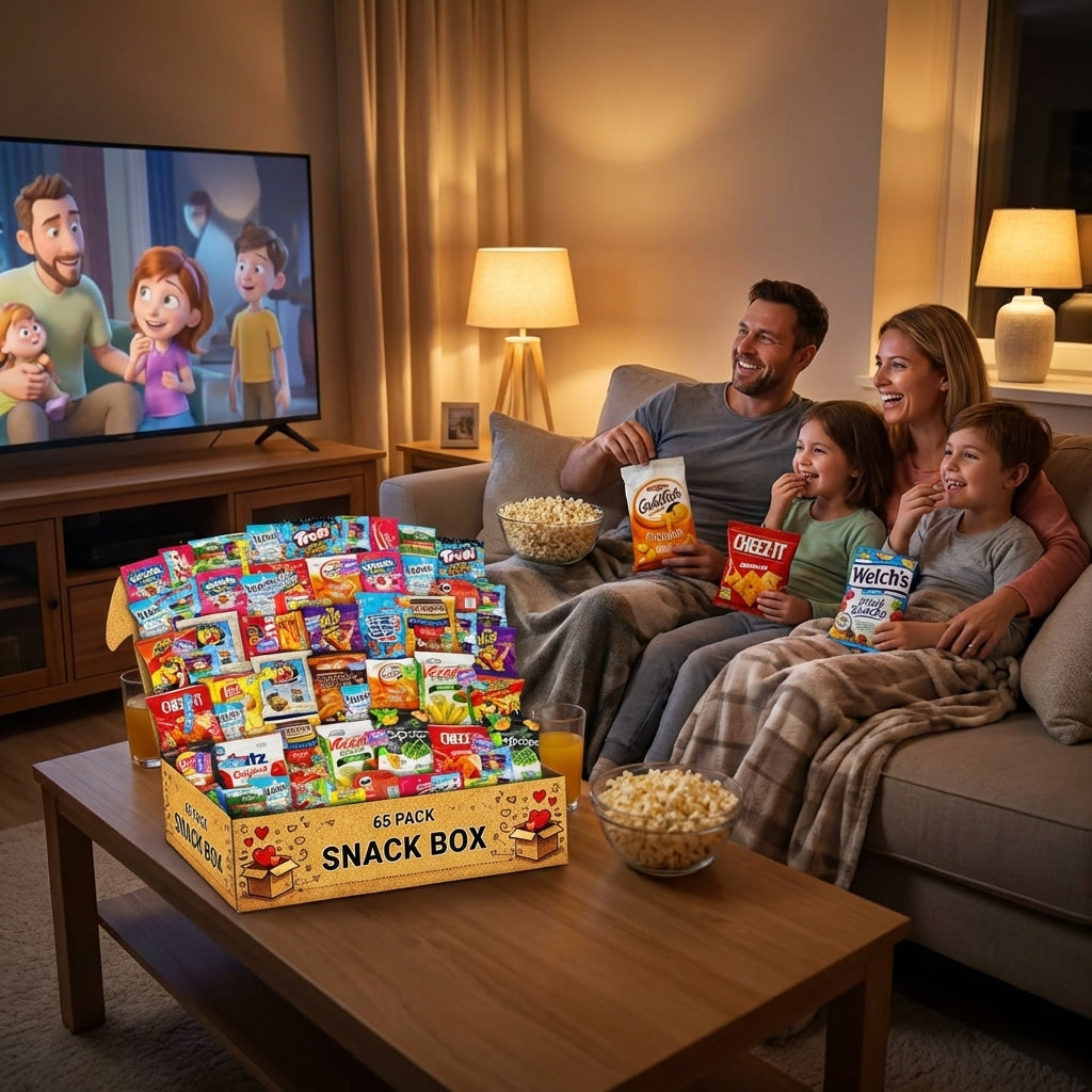 65 Count Snack Variety Gift Box – Assorted Sweet & Savory Snacks Ready-to-Gift Care Package