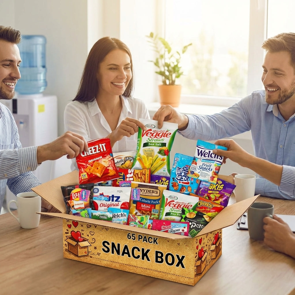 65 Count Snack Variety Gift Box – Assorted Sweet & Savory Snacks Ready-to-Gift Care Package