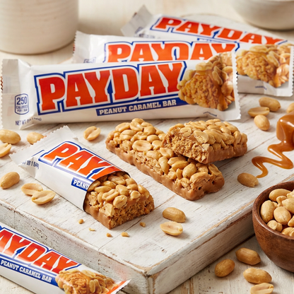 PayDay Candy Bars, 2 lb Bulk Pack, Individually Wrapped Peanut Caramel Snack Bars for Sharing, Parties, Office & Classroom Treats