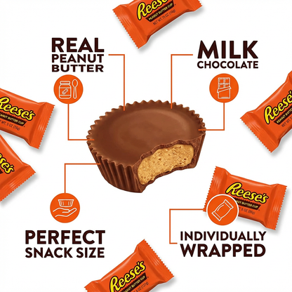 Reese’s Chocolate Lava Cups, 2 lb Bulk Pack, Individually Wrapped Peanut Butter Cups for Sharing, Parties, Office & Classroom Treats