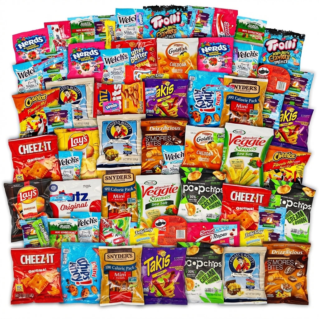65 Count Snack Variety Gift Box – Assorted Sweet & Savory Snacks Ready-to-Gift Care Package