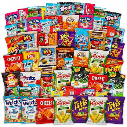 65 Count Snack Variety Gift Box – Assorted Sweet & Savory Snacks Ready-to-Gift Care Package