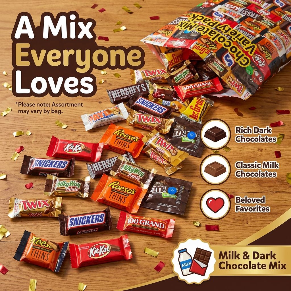 Chocolate Variety Pack, Assorted Individually Wrapped Candy (5 Pound)