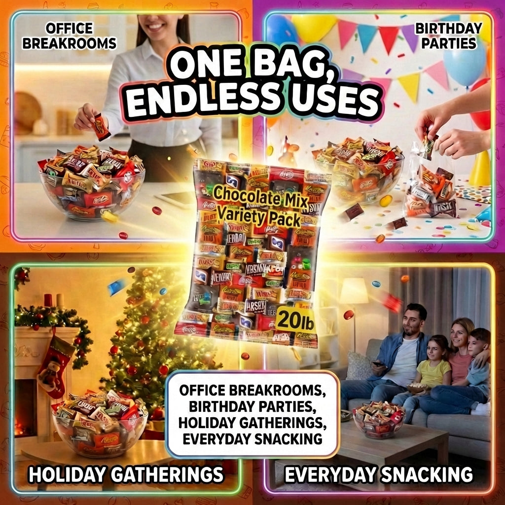 Chocolate Variety Pack, Assorted Individually Wrapped Candy (20 Pound)