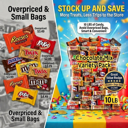 Chocolate Variety Pack, Assorted Individually Wrapped Candy (10 Pound)