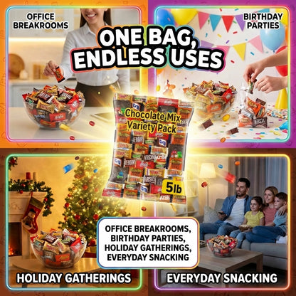 Chocolate Variety Pack, Assorted Individually Wrapped Candy (5 Pound)